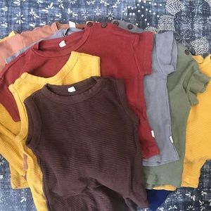 LOT of eleven Nui Organics waffle tops size 5 100% organic cotton